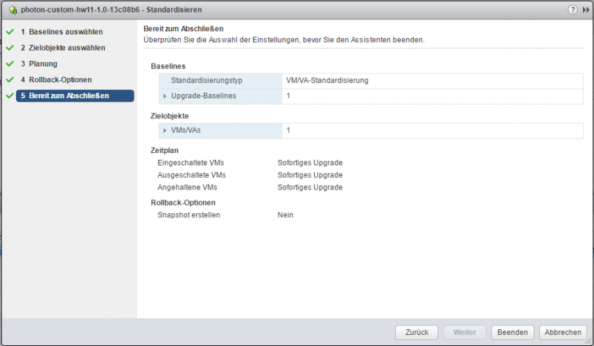 VMware Tools und vHardware mit VUM aktualisieren